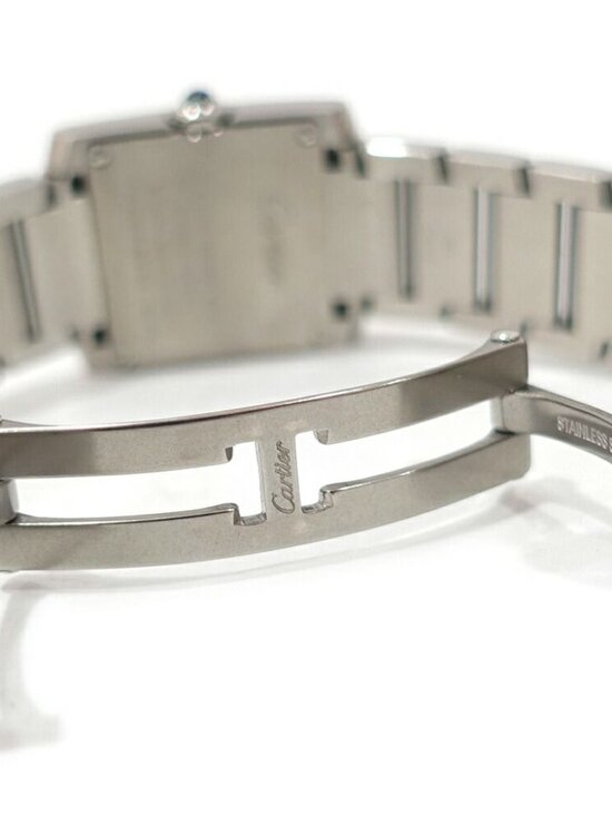 Cartier Tank Francaise Small SM Silver Stainless Steel Quartz Watch